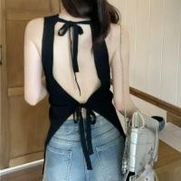 ราคา R28 เสื้อกล้ามไหมพรม ดีเทลผูกเว้าหลัง เซ็กซี่เบาๆสไตล์เกาหลี (22420042578)