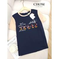 ราคา พร้อมส่ง เสื้อยืดป้ายChom เสื้อยืดผู้หญิง อกหน้าผ้า42 ยาว25 ผ้ายืด ผ้าเด้ง คอกลม แขนสั้น แต่งทูโทนแต่งลายเสื้อด้วยงานปักลายมิกกี้เม้าน่ารักๆ ดีเทลเกร๋ การออกแบบทันสมัย สวย ดูดี เนื้อผ้าดี ผ้านุ่ม ใส่ส