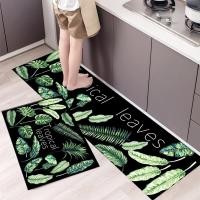 ราคา 2 ใน 1Kitchen carpet พรมปูพื้นห้องครัว ชุดพรมปูพื้นห้องครัว 2 ชิ้น พรมกันลื่นสำหรับห้องนอนดูดซับน้ำ พรมครัว (24582594967)