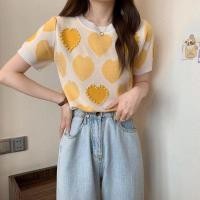 ราคา เสื้อไหมพรม แขนสั้น คอกลมไม่ลึก ปักมุก ผ้านิ่ม ใส่สบาย (19947881723)