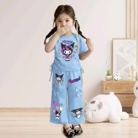 ราคา ชุดเซ็ทเด็ก เสื้อผูกโบว์ข้างลายการ์ตูน กางเกงแต่งโบว์ (24927495154)