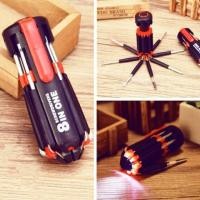 ราคา ชุดไขควงเอนกประสงค์ เครื่องมือช่าง ไขควง 8 in 1 พร้อมไฟฉาย แบบพกพา สำหรับงาน DIY มีของพร้อมส่งทันที (12510720924)