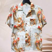 ราคา เสื้อเชิ้ตฮาวาย ลายปลาคราฟสวยๆ พื้นสีขาว ผ้าไหมอิตาลี (24833871744)