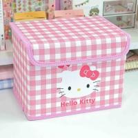 ราคา Sanrio Hello Kitty กล่องเก็บของพับได้ My Melody Kuromi Desktop Organizer กล่องแต่งหน้าสาวของขวัญ (24594580120)