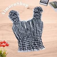 ราคา AimornShopp เสื้อแขนตุ๊กตา ลายสก๊อตสม็อคเอว ใส่เปิดไหล่ได้ ขึ้นไหล่ได้ งานน่ารักมากๆ (24496540703)