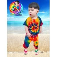 ราคา ชุดเซ็ตมัดย้อมเด็ก เสื้อมัดย้อมเด็กสีสันสดใส กางเกงมัดย้อมขายาว สำหรับเด็กน้ำหนัก 7 27 กิโลกรัม (16131181390)