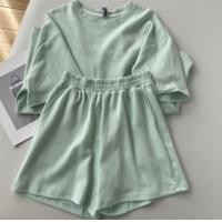 ราคา Q 173 ชุดเซ็ตเสื้อแขนสั้น ชุดเซ็ท2ชิ้น คอกลม กางเกงขาสั้นสีพื้น สีพาสเทล น่ารักมากๆ Clothing Man and Women (24335643491)