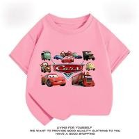 ราคา เสื้อยืดผ้าฝ้ายแท้สำหรับเด็กผู้ชาย Lightning McQueen แขนสั้นเด็กเสื้อยืดการ์ตูน Cars (22627124384)