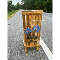 ราคา ที่ใส่ร่ม ใส่ไม้กวาด ใบใหญ่ ตะกร้าไม้สักแท้ ติดดอกไม้สักลงสีสวยงาม (24860804173)