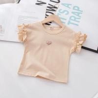 ราคา Lrih Store เสื้อลูกไม้แขนสั้นสำหรับเด็กผู้หญิงเสื้อสวมหัวลายหัวใจผ้าฝ้าย100 เสื้อยืดลำลอง1 5 9ปีแฟชั่น (19720528763)