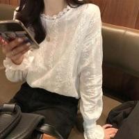 ราคา เสื้อเชิ้ตคอตั้งแขนโคมไฟลูกไม้สไตล์เกาหลีสีขาวสำหรับผู้หญิง เสื้อผ้าทำงานคอตตอนสไตล์เกาหลีฤดูใบไม้ผลิและฤดูใบไม้ร่วง (23062186801)