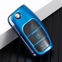 ราคา For Ford Focus 2 MK2 Fiesta Mondeo Galaxy Falcon Territory Ecosport Car TPU Folding Key Cover Bag Shell CaseKeychain Protector (20991309038)