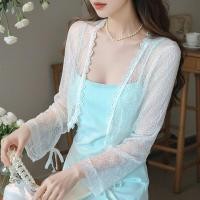 ราคา ผ้าคลุมไหล่ผ้าชีฟองโปร่งบางสไตล์สั้นสำหรับฤดูร้อน เสื้อคลุมกันแดดลูกไม้ เสื้อคลุมกันหนาวแบบบาง เสื้อคลุมแขนยาว (24335533734)