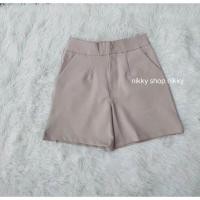 ราคา กางเกงขาสั้นเอวสูงผ้าโรเชฟตะขอหน้า ขาสั้น (21861234230)