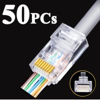 ราคา หัว RJ45 แบบทะลุ หัวทะลุ EZ RJ45 Connector Ethernet cable Plug Cat6 Cat5e RJ45 Jack Network 8p8c Unshielded Modular UTP Keystone (18675671940)