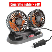 ราคา พัดลมติดรถยนต์ 12V 24V รถบรรทุก พัดลม หัวคู่ ปรับหมุนได้รอบ 360 ส่ายไปมาได้ องศา กระจายความเย็น ปรับได้ 2 ระดับ USB ที่เสียบบุหรี่ ติดรถยนต์ พัดลมขนาดเล็ก พัดลมในรถ พัดลมเอนกประสงค์ พัดลมพกพา พัดลมติด