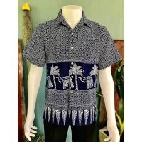 ราคา เสื้อหม้อฮ่อมซาฟารีเสื้อผ้าฝ้ายพิมพ์ลาย (8918330136)