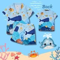 ราคา SEA0927 ชุดเด็ก เซ็ตเสื้อฮาวาย กางเกงขาสั้น ผ้าไหมอิตาลี ลายปลาวาฬ ปลาทะเล เสื้อผ้าเด็ก ชุดเด็กแฟชั่น ชุดเด็กลายการ์ตูน (21288291002)