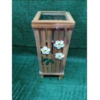 ราคา ตะกร้าใส่ร่ม ใส่ไม้กวาด ติดดอกเซลามิค งานไม้สัก ทาสีไม้ (9446718549)