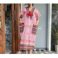 ราคา ชุดพื้นเมือง เดรสพื้นเมืองเหนือ ชุดเดรสแฟชั่น ไซส์ใหญ่อก 50 นิ้ว มีกระเป๋าข้างสองข้าง (24736071321)