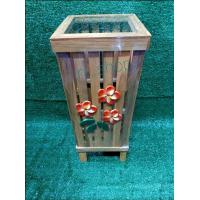 ราคา ตะกร้าใส่ร่ม ใส่ไม้กวาด ติดดอกเซลามิค งานไม้สัก ทาสีไม้ (9446718551)