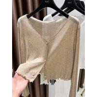 ราคา เสื้อคาร์ดิแกนถักบางสำหรับฤดูร้อน เสื้อคลุมยาวคลุมไหล่แขนยาว ผ้าฝ้ายผสมโพลีเอสเตอร์ ทรงหลวม ปกติ ปกติ ปกติ (24775419731)