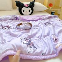 ราคา SANRIO 110 150 ซม Sanrio Kuromi Cinnamoroll ผ้านวมเครื่องปรับอากาศน่ารัก Hello Kitty Pochacco เด็ก Nap ผ้าห่มฤดูร้อน Breathable ผ้าคลุมเตียง (22536568235)