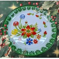 ราคา ถาดเคลือบโบราณ ถาดเคลือบโบราณ ขนาด 40 ซม ถาดเคลือบลายดอกโบราณ ถาดกลม ขนาด 40 ซม Enamel Tray 40 cm (23221384092)