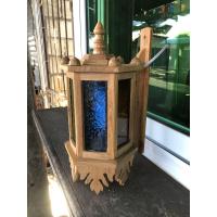 ราคา โคมไฟติดผนังไม้สัก กระจกสี ไม่ทำสี โคมผนังหกเหลี่ยมไม่ทำสี โคมไฟภายนอกอาคาร ห้องนั่งเล่น ห้องรับแขก โคมไฟเพดาน โคมไฟห้อย โคมไฟแขวน โคมไฟไม้สัก โคมไฟตกแต่ง (12409340560)