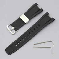 ราคา สายนาฬิกาหนังยางสำหรับผู้ชาย Casio Steel Heart B100 สายนาฬิกาสำรอง GST W300 S110 B100 410 สายนาฬิกาแบบปรับได้ (22343466570)
