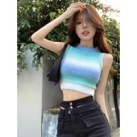 ราคา Cici M5212 เสื้อแขนกุดไหมพรม ผ้าถักโชว์หลังเบาๆ แต่งสไตล์ไล่โทนสี (19078704770)