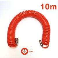 ราคา สายลมยี่ห้อ MUSCLE COW สายลมสปริง สายลมสีดำ สายลมขดที่ทำจากวัสดุ PU ยาว 8 10 12 15 เมตร สายปั๊มลมที่ทำจากวัสดุ PU ขนาด 8 x 5 มิลลิเมตร แบบขดสปริง พร้อมหัวคอปเปอร์ (23388216051)