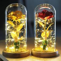 ราคา ดอกกุหลาบสีทอง LED โคมแก้ว Forever Rose Red Rose วันวาเลนไทน์ ของขวัญโรแมนติก (18686841368)