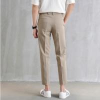 ราคา กางเกงขายาว กางเกงสแลคผู้ชาย สไตล์เกาหลี รูปทรงเนียน แฟชั่นสำหรับผู้ชาย ลำลองใส่สบาย กระบอกเล็ก กางเกงสแล็ค ชาย K1458 (22194175271)