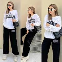 ราคา ชุดเซ็ต 2 ชิ้น สาวมินิ สาวอวบ เซทเสื้อแขนยาว กางเกงขายาว (21128972437)