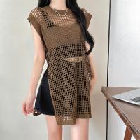 ราคา เสื้อแขนกุดแบบยาวผ้าไหมพรม เนื้อผ้านุ่ม ใส่สบาย ชุดเดรสตาข่าย ชุดใส่เที่ยวชุดใส่เที่ยวทะเล (24733385565)