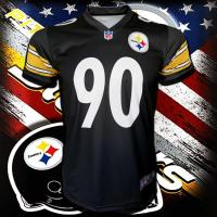 ราคา เสื้อยืด อเมริกันฟุตบอล NFL Pittsburgh Steelers เสื้อทีม พิตต์สเบิร์ก สตีลเลอร์ส AF0009 รุ่น T J WATT ไซส์ S 5XL (13275787834)