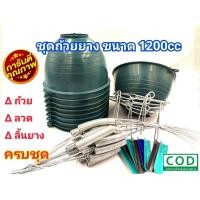 ราคา ถ้วยยาง จอกยาง กะลายาง ถ้วยรองน้ำยางพารา1200 cc สีเขียว แพ็ค20ชุด ครบชุด ถ้วย ลวด ช้อนยาง ชุดถ้วยยาง ชุดจอกยาง (11270422218)