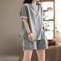 ราคา ชุดเซ็ท 2 ชิ้นเสื้อคอกลม กางเกงขาสั้น สาวอวบใส่ได้ (21092585737)