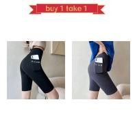 ราคา oobest ซื้อ1 Take 1กางเกงกางเกงฟิตเนสผู้หญิงโยคะกางเกงขาสั้นกระเป๋าด้านข้างบางฤดูร้อนกางเกงปั่นจักรยานสลิมฟิต กางเกงออกกำลังกาย (24807894717)