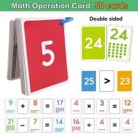 ราคา 50PCS แฟลชการ์ด Numbers Flash Cards 0 25 Toddler Preschool Kindergarten Learn Math Manipulatives Multiplication Division Addition Subtraction Numerical Order Counting Problem Solving Ages 4 Symbols Ar