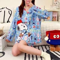 ราคา 385ชุดนอนผ้าไหมอิตาลี แขนยาวขาสั้น ผ้านุ่มเย็นใส่บาย ราคาถูก อก4 (24534959020)