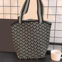 ราคา Belfoyer ความจุขนาดใหญ่ Lattice ถักกระเป๋า กระเป๋าถือสุภาพสตรีรูปทรงเรขาคณิต กระเป๋าสะพายไหล่แบบสบาย ๆ (24905760505)