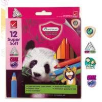 ราคา ดินสอสีไม้สามเหลี่ยม จัมโบ้ Super Soft แท่งยาว 12 สี Masterart (22618711899)
