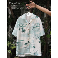 ราคา เสื้อฮาวายสไตล์เกาหลี เสื้อเชิ้ตฮาวาย Freesize Hawaii shirt Bay1 (21345807062)