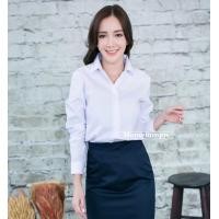 ราคา เสื้อนักศึกษาหญิงแขนยาว สีขาวมะลิ แบบหน้าว่างหลังว่าง (4820064805)