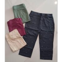 ราคา กางเกง 5 ส่วนสาวอวบผ้ายืด กางเกง5ส่วนลายริ้ว ลายทางลง (19577992603)