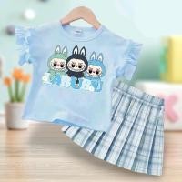 ราคา ชุดเซ็ทเด็ก2ชิ้น เสื้อแขนระบาย กระโปรงลายสก๊อตอัดพลีท (22388302622)