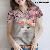 ราคา เสื้อยืดผู้หญิง เสื้อ ลาย แมว ผญ เสื้อวินเทจผญ เสื้อยืดคอวี เสื้อลำลองสตรีทเลดี้ เสื้อยืดนมโต เสื้อยืด (24268661644)