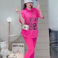 ราคา พร้อมส่ง S136 ชุดเซ็ท 2 ชิ้น เสื้อคอปก กางเกงขายาว แฟชั่นสไตล์เกาหลี (23129394357)